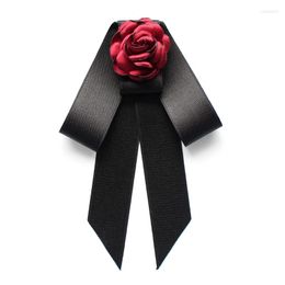 Brooches Korean Fashion Fabric Flower Brooch Ribbon Bow Tie For Women Shirt Collar Pins Wedding Party Jewelry Accessories