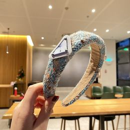 All-match Letter Thick Thread Woven Headband Fashion Retro Mixed Color Wide-Brim Hair Accessories High Stove Top Fashion Thickened Headband