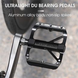 Bike Pedals Ultralight Aluminium Alloy Bicycle Pedals 2 Sealeds Bearings Bike Pedals AntiSlip Waterproof Wide Bike Pedals Cycling Accessories 0208