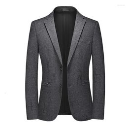 Men's Suits Autumn Casual Suit Korean Slim Fit Business Blazer Dress Mens Coat Americanas Para Hombre De Vestir Dark Grey