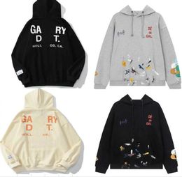 Men's Hoodies Sweatshirts Designer Galleryes Depts Gary Painted Graffiti Used Letters Printed Loose Casual Fashion Men Hoody Trend