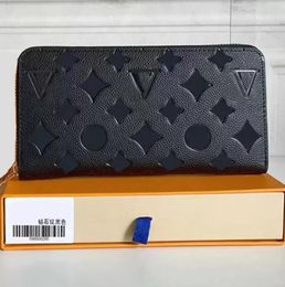 2023Fashion Women Wallet Black empreinte clutch lady ladies long wallet pu leather single zipper wallets classical coin purse card holder