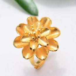 Wedding Rings Wando Arab India Flower Bride Gold Colour For Women/Girls Jewellery Bands Ring Party Accessories