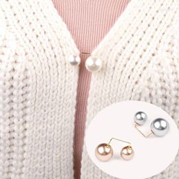 Brooches Pins Alloy Brooch Double Imitation Pearls Pin Women Sweater Cardigan Suit Decor TY66 Roya22