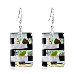 Dangle Chandelier Abalone Earrings Geometric Shell Rec Colorf Unique Charms Women Jewelry Decoration Es1D020 Dhfls