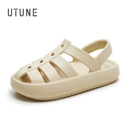 Sandals For Roman UTUNE Women Men Couple Outdoor Beach Shoes SummerThick Cushion Breathable Non-slip Platform Sandal Whi 0b76