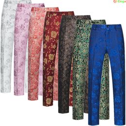 Mens Pants Autumn Embroidery Suit Trousers Fashion Casual Blue Red White Green Pantalones Hombre Big Size M5XL 6XL 230209