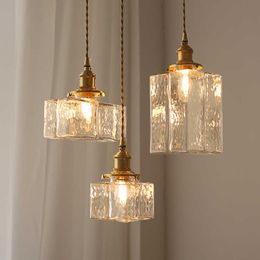 Retro Pendant Lights Glass Lamp Shades Hanging Lamps LED Ceiling Dining Living Room Bedroom Bedside Table Chandeliers Lighting 0209