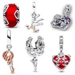 Silber rot Liebe Schmuck Charms Armbänder DIY passen Pandora Armband Valentinstag neue Anhänger Frauen Designer Schmuck Armband