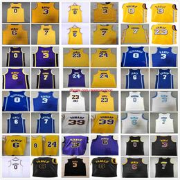 6 23 Russell 0 Westbrook 3 Davis 8 hombres New Jersey 2021 75th Basketball 32 Caruso Howard 7 Anthony Jerseys black LBJ Mamba 24