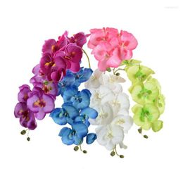 Decorative Flowers 8 Heads Artificial Silk Flower Wedding Decor Phalaenopsis Butterfly Orchid Pot Arrivals 300pcs