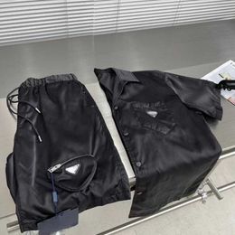 Men's Sports Suit Nylon Shirts Designer Luxury t shirt Metal Triangle Waterproof Top Fashion Quick Dry Shorts Set