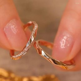 Cluster Rings Fashion Fine Couple S925 Sterling Silver Adjustable Twist Arm Diamond Light Luxury Jewellery For Women Wedding Gift