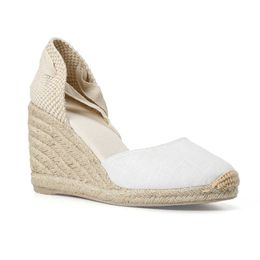 Summer Espadrille Heel Womens Wedge 2021 Sapatos Mulher Mujer Sandals Sapato Feminino Closed Toe Shoescross-tied Rubber 3637