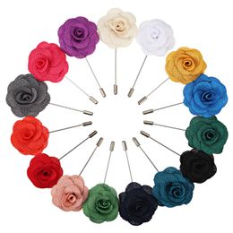 Pins Brooches Mens Lapel Pin Handmade Camellia Flower Boutonniere For Suit Wedding Groom 15 Colours Drop Delivery 2022 Dhebg