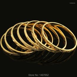 Bangle Arrival Dubai Gold Bangle18k Color Wide 6MM Bracelet African/European/Ethiopia Jewelry Bangles Trum22