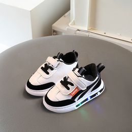 Sneakers Children LED Shoes with Light Boys Girls ed Breathable Mesh Toddler Boy Glowing Kids Sport 230209