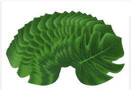 Party Decoration Tropical Artificial Palm Leaves Monstera Party Decoration for Hawaiian Luau Party Jungle Beach Theme Table Decorations