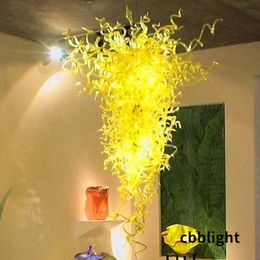 Hand Blown Glass Chandelier LED Art Pendant Lamps 28*40 Inches Chandeliers Modern Indoor Lighting Modern Living Room Decoration Hanging Fixtures LR522