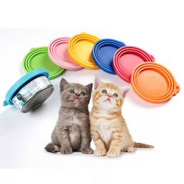 Pet Food Bowls Feeders Can Cover Universal Silicone Can Lids for Dog Cat Food Cans Fits Most Standard Size BPA Free