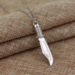 Chains Religion Mohammedanism Islam Mohammed Leader Dagger Chain Necklace Silver Color Amulet Name Pendant Festival Jewelry