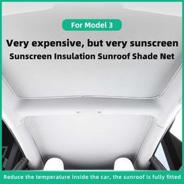 LUCKEASY For Tesla Model 3 2022 Sun Shades Sunroof Skylight Sun Visor Auto Accessories Car Windshield Sunshade Net