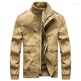 Men's Jackets Cargo Multi-pocket Men Spring Autumn Outerwear Outdoor Military Casual Style Army Man