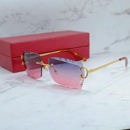 Occhiali da sole Occhiali da sole tagliati con diamanti uomini e donne filo elegante C di lusso Carter Sun occhiali da sole Guida Outdoor Proteggi Eyewear Square Glassuv16