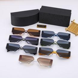Polygonal Designer Sunglasses For Men Women Fashion Retro Sunglasses Metallic Outdoor Sun Glasses
