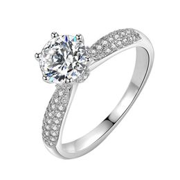 Solitaire Ring Springs New 1 Ct Diamond Imitation Morsonite Luxury Petal Six Claw With Drop Delivery 202 Dhm58