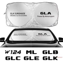 Car Windshield SunShade Cover For Mercedes W124 GLA GLC ML GLB GLK GLE GLS GLC43 Anti UV Sun Visor Protector Auto Accessories