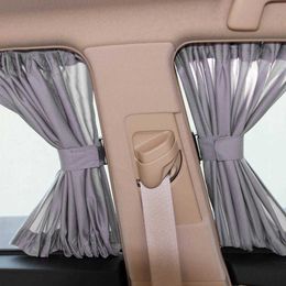 Stretchable Plastic Rail Car Side Window Sunshade Curtain Window Auto Cord Sun With Black/Beige/Gray Elastic Visor - D1O9