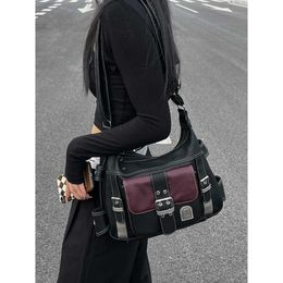 Y2k Vintage Crossbody Bag High Quality Pu Leather Shoulder Tote Women s Hip Hop Messenger Large Handbag Commuter Female 240516