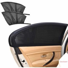 2Pcs Car Window Cover UV Protection Shield Auto Side Front Rear Window Sun Shade Sunshade Curtain Mesh Cover Auto Accessories