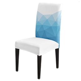 Chair Covers Geometric Mosaic Triangle Blue Gradient Cover Dining Spandex Stretch Seat Home Office Decor Desk Case Set