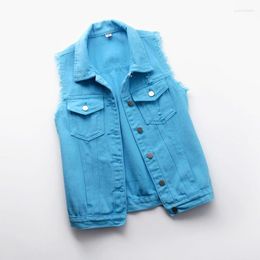 Women's Vests Autumn Women Plus Size Denim Vest Sleeveless Waistcoat Students Casual Tops Jeans Jackets Jacket Guin22