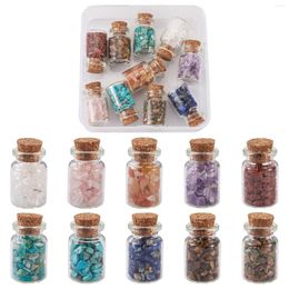 Pendant Necklaces 1 Set Colorful Clear Glass Wishing Bottle Gravel DIY Decorations With Natural & Synthetic Gemstone Chips Cork Stopper