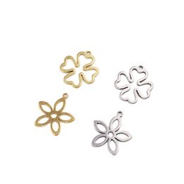 Charms 10Pcs 15Mm Wholesell Stainless Steel Flower Pendant Girl Diy Necklace Earrings Bracelets Unfading Colourless 2 Colorscha Dhume