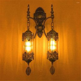 Wall Lamp Retro Led Lights Specialty Restaurant Bar El Aisle Corridor Stairway Decorated Turkish With Glass Lampshade