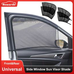 2pcs Car Front Rear Side Window Sunshade Sun Visor Shade Sox Mesh Insulation Anti-mosquito Fabric Shield UV Protector Curtain