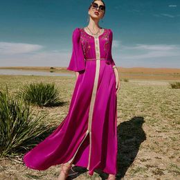 Ethnic Clothing Moroccan Muslim Women Long Dress Wedding Party Gown Kaftan Arabic Abaya Islamic Jalabiya Middle East Ramadan Rhniestone