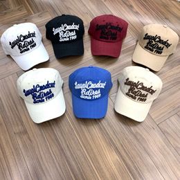 Beanie/Skull Caps Retro Letter Curved Brim Baseball Cap Men's and Women's Casual Korean Version of Everything Matching Ins Embroidery Tide Brand Cap