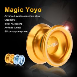 Yoyo Professional Magic Yoyo 2 Colours T8 Aluminium Alloy Metal Yoyo 8 Ball KK Bearing with String Kids Toys Yoyo Lake Blue Gold 230209