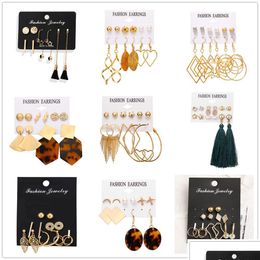 Dangle Chandelier Tassel Long Thread Ball Earrings Bohemian Tiered Layered Drop Fashion Jewellery For Women Girls Birthday Gift Dhgqc