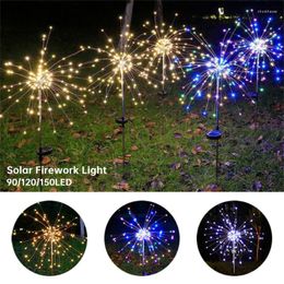 Solar Firework Light 90/120/150 LED Solor Outdoor Waterproof Garden Decor Lights String Fairy Lighting Lawn