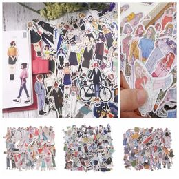 Gift Wrap Po Diary Mori Girls Stickers Scrapbooking Patchwork Cartoon Silhouette Paster Pretty Females Decals