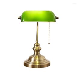 Table Lamps Chinese Vintage Retro Bank Lamp Iron Art Decor Study Classical Desk Lights Office Bedroom Bedside Background Bar Coffee