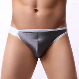 Underpants Men Underwear Sexy Briefs Breathable Silky Male Panties Mens Slip Cueca Tanga Men's