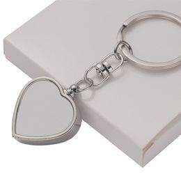 Bag Parts Sublimation DIY White Blank Metal Empty Love Shaped Keychain