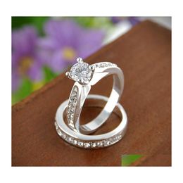 Band Rings Pretty Set For Women Men Bijoux Femme Fashion Jewellery Crystal Engagement Wedding Drop Delivery Dh53J